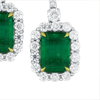 9.77ct.tw. Diamond And Emerald Earrings. Emeralds 7.31ct. 18KWY DKE001317